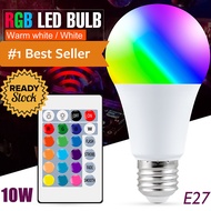 Lampu Bohlam RGB dengan Remote Control E27 10W Warna Warni Lampu Hias Kamar Cowok Keren Gaming Gamer