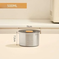 500/900/1400mL 304 Stainless Steel Storage Jars with Plastic Lid Record Date Moisture-proof Grains C