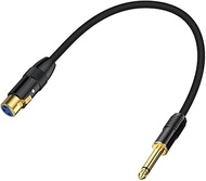Halokny XLR to 1/4 Cable, 6.35mm (1/4 Inch) TS Mono Jack Plug Male to 3 pin XLR Female Balanced Micr