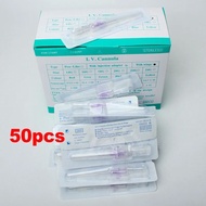 50pcs IV Cannula with Wing Intravenous Injection Catheter 22G 24G 26G For Pet Dog Cat Animals Veteri