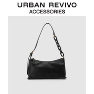 URBAN REVIVO new กระเป๋าถือแฟชั่นสตรีกระเป๋าสะพายไหล่ AW08BB2N2005 Black