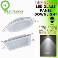 DESIGNER Led Glass Recessed Ceiling Downlight [Built-in-driver]12W 4"/18W 6"-R&amp;T TRADING