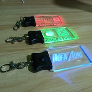 Keychain led lampu custom design boleh ukir nama, logo, gambar potret doa