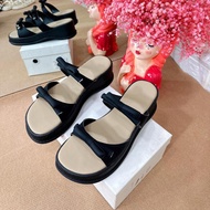 dép nữ Đế Bánh Mì Quai Ngang Đính Nơ Dễ ThươngĐế cao tôn dáng mùa hè T19 DéP GiàY dép quaiphồng