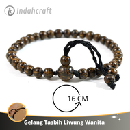 ICBEADS Gelang Tasbih Kayu Liwung Hitam Liwung Macan