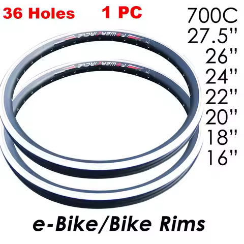 Bike Rims 16 18 20 22 24 27.5 26 inch 700C Double/Single Layer Electric Bicycle Rims Accessories 36 