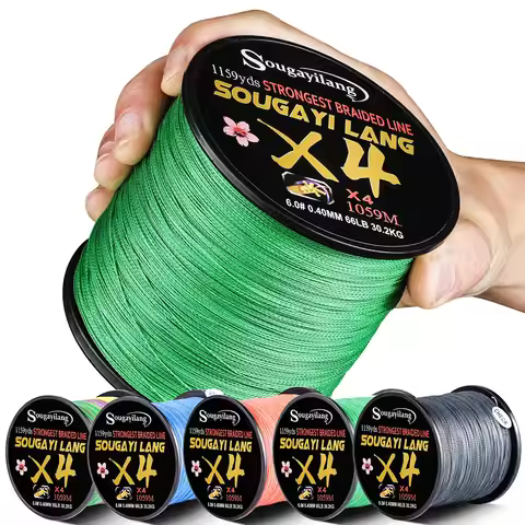 Sougayilang 4 Strands PE 100M 300M Fishing Line Braided Super Strong for Lake and Sea 100% Multifila