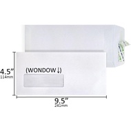 Two Box White Envelope 4.5" x 9.5" Peel & Seal with Window(500 Pcs/Box)