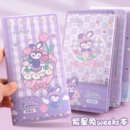 2026 New Style Purple Star Rabbit Weeks Handbook Weekly Planner Grid Cute Notebook Girl Weeks Notebo
