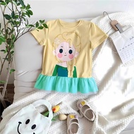 GW - Dress Anak Moegi Princess Kombi Tile Terlaris / Fashion Dress Santai Anak Perempuan Model Terb