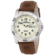 Timex T46681 Men Expedition Brown Leather Watch Indiglo Day Date