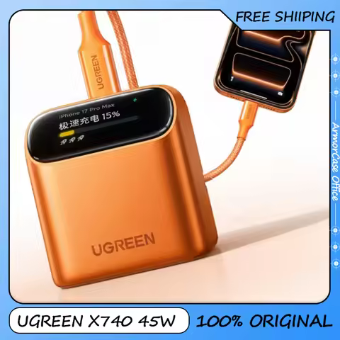 UGREEN X740 45W GaN Fast Charger with 45° Angled TFT Smart Display - PD3.0 PPS USB-C Foldable Plug f
