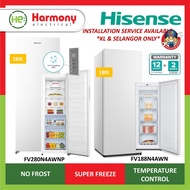 (FREE DELIVERY KLANG VALLEY) HISENSE 180L / 280L Frost Free Upright Freezer FV188N4AWN / FV280N4AWNP