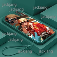 Casing Samsung A32 5G M32 5G case Character pattern silicone straight edge mobile phone case send lanyard