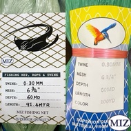 030 x 6 3/4"(171MM) x 60MD x 91.4MTR Fishing Net Jaring Tangsi Jaring Pukat Ikan Pari Ikan Bawal Tam