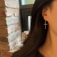 No discoloration no allergy cross surgical piercing earrings / korea korean fashion accessories jewe