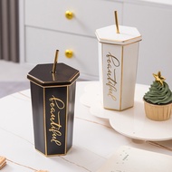 Beautiful Ceramic Tumbler Unique Tumbler/ with Straw