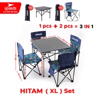 SPEEDS Meja Camping Lipat Set Meja Kursi Lipat Meja Camping Piknik Outdoor Portable 031-35