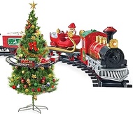 Christmas Toy Tracks Train Set Suspended Around Xmas Tree with Electric Engine Lights Sounds, Easy Assemble Locomotive Railway Cars Play Sets Gift for Kids Boys Girls Child (Special Edition)