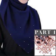 [HIDAYU PREMIUM] Peach Part 1 Tudung Bawal Cotton Batu Manik Tabur Cotton Voile Bidang 45 Corak Boro