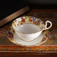 英國名瓷Aynsley半手繪古董骨瓷茶杯/咖啡杯組