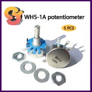 [Ready Stock Supply] 5PCS WH5-1A Carbon Film Potentiometer 1K 1.5K 4.7K 10K 22K 47K 100K 220K 470K 1