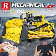 臻磚22001-5工程吊車挖掘機工程車兒童拼裝積木遙控模型玩具-22001兩頭忙工程車 動態版