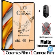 2-in-1 Redmi Note 11 10 10S 9 9T 8 9C 9A 9s Pro Max Xiaomi 11 11T PRo POCO M3 X3 NFC Pro Matte Ceramic Glass Protective Film Camera Lens Protective Film