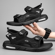 LYSBAG ✨（ส่งจากไทย）✨รองเท้าแตะผู้ชาย รองเท้าแตะลำลอง รองเท้าแตะแฟชั่นผู้ชาย สายแบบแปะเทปปรับได้ พื้นนุ่ม เบา ใส่สบายๆ