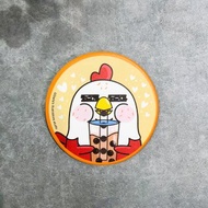 Funny Three Chickens 放3雞 | 陶瓷吸水杯墊 - 珍奶款