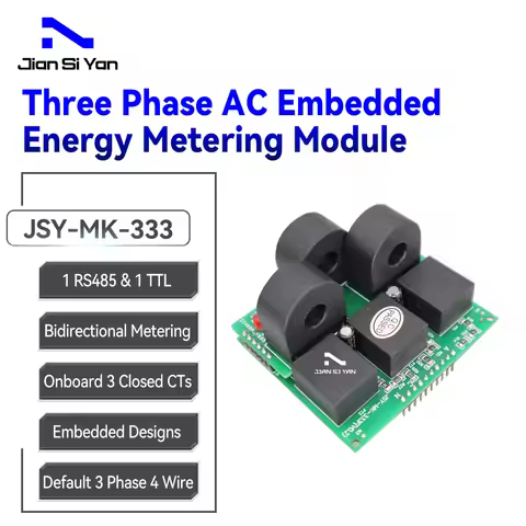 JSY-MK-333 50A 3P4W RS485 TTL Modbus Meter Solar Energy Monitoring System Miniature Electricity New 