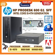 HP PRODESK 600 G1 SSF DEKSTOP - INTEL CORE I5 -4570 4TH GENERATION / 8GB DDR3L RAM / 256GB SSD STORA