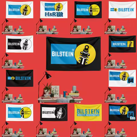 Bilstein Suspension Flag 3x5 FT 90x150cm Polyester Garage Wall Decor Banner For Auto Fans