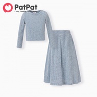 PatPat Mommy And Me Co-Ord ชุดเสื้อแขนยาวและกระโปรงพลีท Maxi