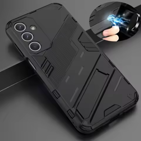Shockproof Armor Phone Case For Samsung M35 M55 M15 M34 M54 M14 5G Magnetic Stand Cover GalaxyM35 Ga