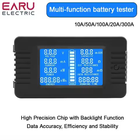 PZEM-013 DC 0-200V 10A 50A 100A 200A Voltmeter Ammeter Car Battery Tester Capacity Resistance Electr