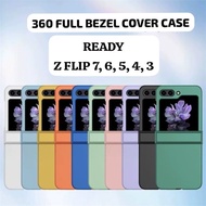 [a] 360 Bezel Cover Matte Hard Case Z Flip 7 Flip 6 Flip 5 Flip 4 Z Flip 3 5G Matte Casing Full Prot