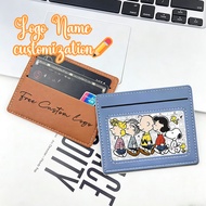 Free Custom Logo 5 Card Slots Leather Creative Card Holder ID Card Holder Gifts for Family Buisness