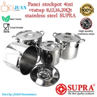 SUPRA Stockpot 4in1 8/12/16/20QT Stainless Steel Anti-Rust Large steamer stockpot boiling pot