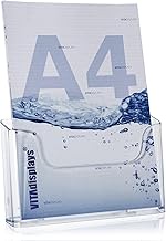 DIN A4 Table Leaflet Stand, Flyer Stand, Transparent Flyer Holder, Sturdy Table Leaflet Holder, Broc