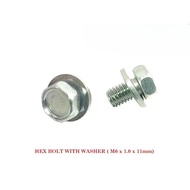 [READY STOCK] HEX BOLT WITH WASHER (M6 x 1.0 x 11mm)