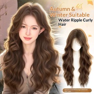 AF1 Synthetic Hair Wigs For Women Long Water Wave Wig Brown Black and Cool Brown Color for Female Fu