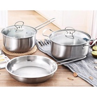Health House 5set cooking pots stainless steel high pot Cookware set