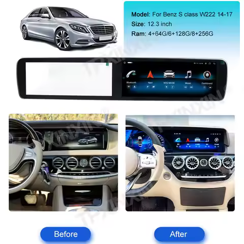 12.3 Inch Carplay For Mercedes Benz S Coupe C217 S63 S65 2014-2017 Car GPS Navigation Multimedia Pla