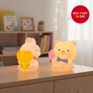Cartoon animal night light, cute bunny bear design, home lighting, atmosphere lamp, decorative bedsi