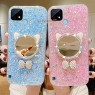Ready Stock KONSMART Casing For OPPO Realme C21 C11 2021 C20 C17 C15 C11 Realme 8 5G 4G Realme 8 7 Pro 7i 5 Pro High Shiny Bling Glitter Phone Case With Cute Make-up Mirror For OPPO F11 9 Pro F15 F7 F5 Soft TPU Back Cover