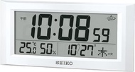 Seiko GP502W Seiko Clock, Wall Clock, Table Clock, Multi-purpose, Satellite Radio, Digital, Calendar, Temperature, Humidity Display, White, Pearl