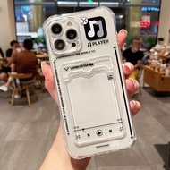 Silicone Music Player Compatible Samsung S25 Ultra Phone Case Fashionable Card Holder S24/S23FE Pers