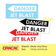 Danger Jet Blast Sticker, Aviator Sticker, Aviation Sticker, Danger Jet Blast