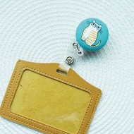 Lovely【日本布】黃虎斑貓咪伸縮扣環 +卡套、悠遊卡、證件套E